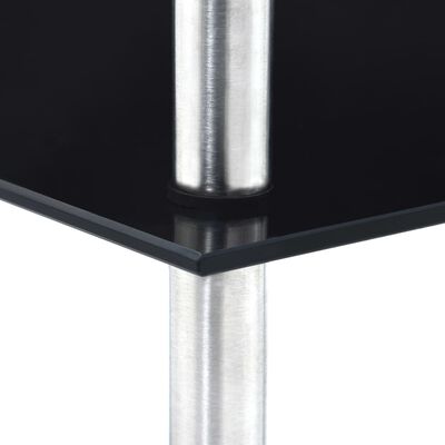 vidaXL Lentyna, 4 aukštų, juoda, 30x30x100cm, grūdintas stiklas