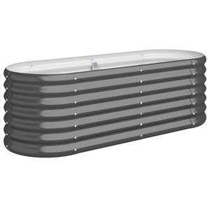 vidaXL Auk&scaron;tas sodo lovelis, antracito, 114x40x36cm, cinkuotas plienas
