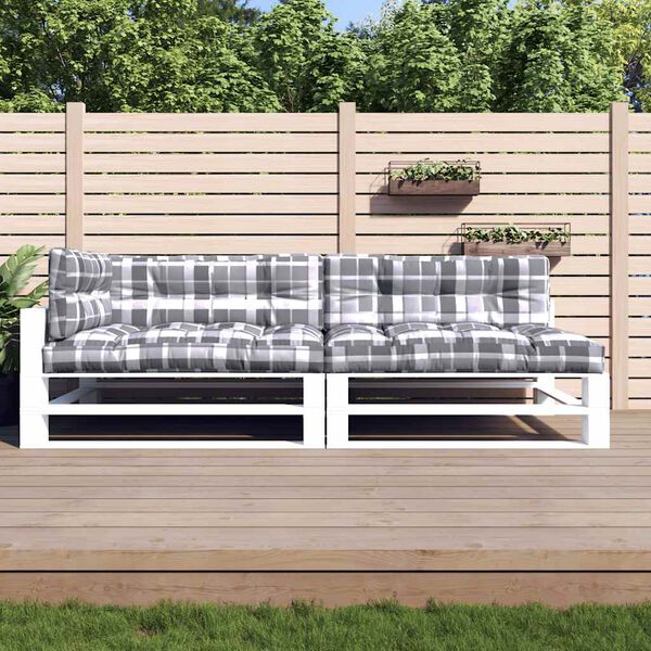 vidaXL Palečių pagalvėlės, 5vnt., pilkos spalvos, audinys, languotos