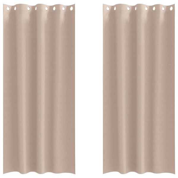 vidaXL Užuolaidos su žiedais, blokuojančios &scaron;viesą 2 pcs Taupe
