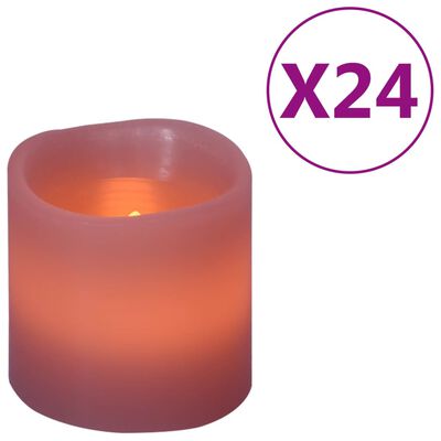 vidaXL Elektrinės LED žvakės, 24vnt., šiltos baltos spalvos