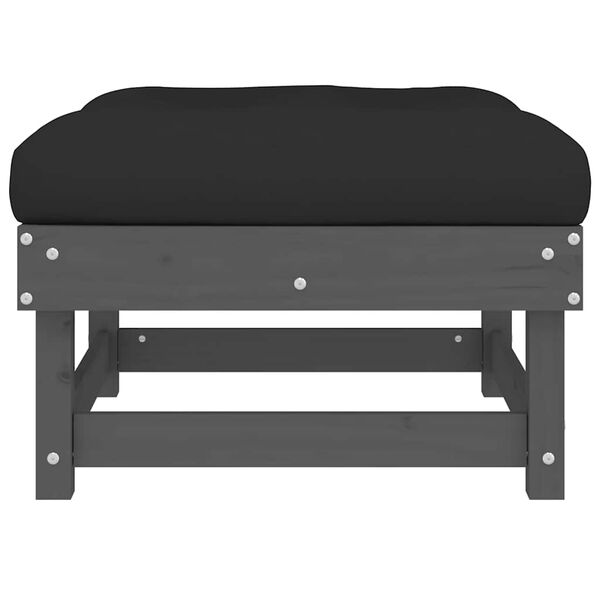 vidaXL Sodo pakojos su pagalvėlėmis, 2vnt., pilkos, pušies masyvas