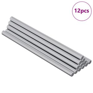 vidaXL Vijakų strypai 12 pcs Sidabro M6 x 120 mm Metalas