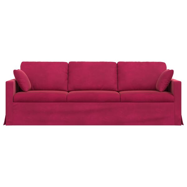 vidaXL Sofa Vyno raudona 228 x 78 x 80 cm Aksomas