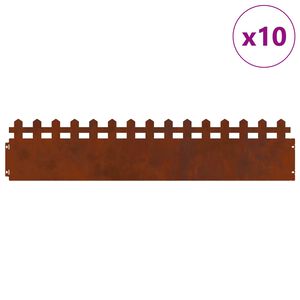vidaXL Vejos borteliai 10 pcs Rūdijanti 103 x 0,05 x 22 cm