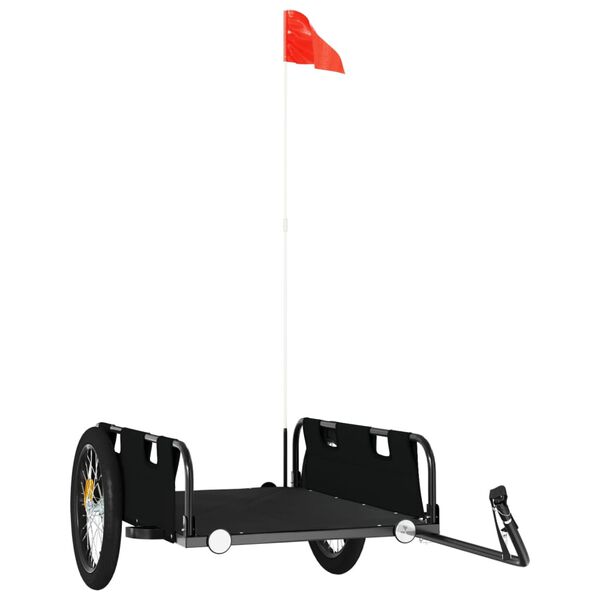 vidaXL Dviračio priekaba, juodos spalvos, oksfordo audinys ir geležis