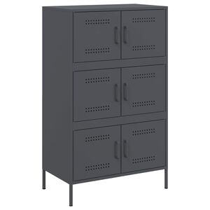 vidaXL Komoda, antracito spalvos, 68x39x113cm, plienas