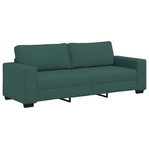 vidaXL Trivietė sofa, tamsiai žalia, 220x77x82 cm, audinys