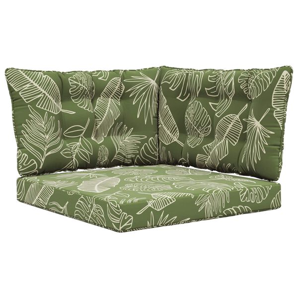 vidaXL Lauko sofa pagalvėlė 3 pcs Lapų dizainas Poliesteris