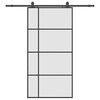 vidaXL Stumdomos durys su furnitūra, juodos, 102,5x205 cm, ESG stiklas