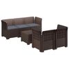 vidaXL 5-vietė sodo sofa su pagalvėlėmis Rataninio i&scaron;vaizdos PP Ruda