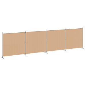 vidaXL 4-skydelis kambario skirstytuvas Smėlio 698 x 180 cm Audinys