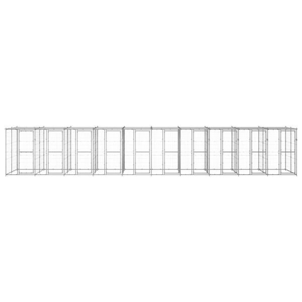 vidaXL Lauko voljeras &scaron;unims su stogu, galvanizuotas plienas, 24,2m&sup2;