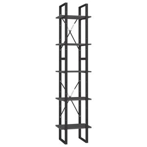 vidaXL Spintelė knygoms, 5 lentynos, pilka, 40x30x175cm, pu&scaron;is