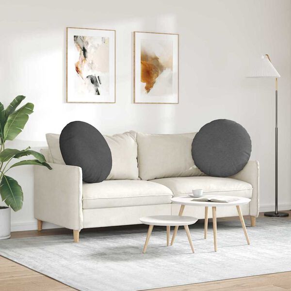 vidaXL Sėdynių pagalvėlės 2 pcs Tamsiai pilka &Oslash; 80 cm