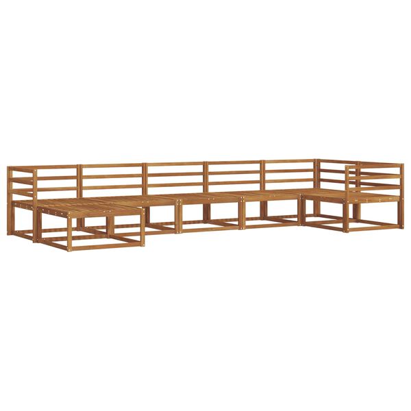 vidaXL Lauko sofos komplektas 7 pcs Natūrali Kietos akacijos mediena