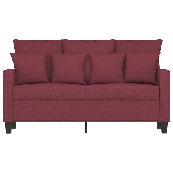 vidaXL Dvivietė sofa, raudonojo vyno spalvos, 120cm, audinys