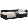 vidaXL Kampinė lovos konstrukcija Juodas 90 cm x 200 cm audinys