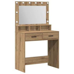 vidaXL Makiažo stalas su stalčių Amatininkų ąžuolas 79 x 41 x 135 cm