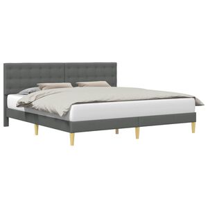 vidaXL Lovos rėmas su galvūgalio Tamsiai pilka 180 x 200 cm Audinys