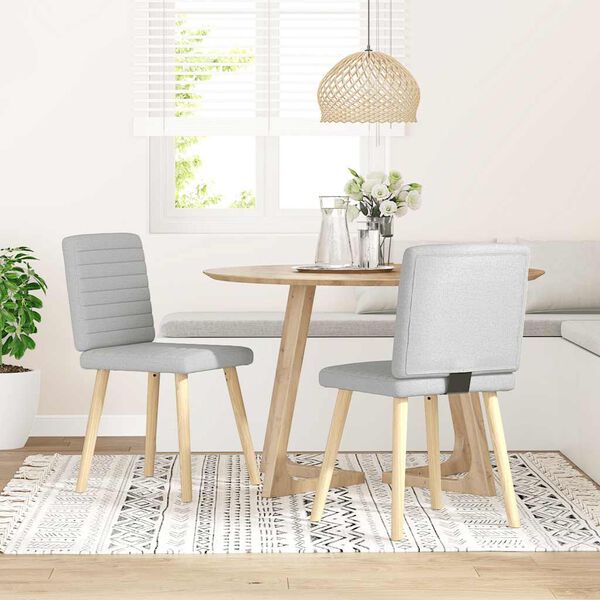 vidaXL Valgomojo kėdės, 2vnt., pilkos spalvos, audinys