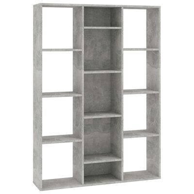 vidaXL Pertvara/spintelė knygoms, betono, 100x24x140cm, mediena