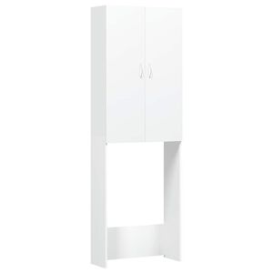 vidaXL Skalbimo ma&scaron;inos spintelė, baltos spalvos, 64x25,5x190cm
