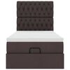 vidaXL Osmanų lova su čiužiniu, rudas, 100x200cm, audinys
