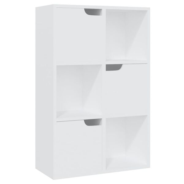 vidaXL Lentyna knygoms, baltos spalvos, 60x27,5x88cm, MDP