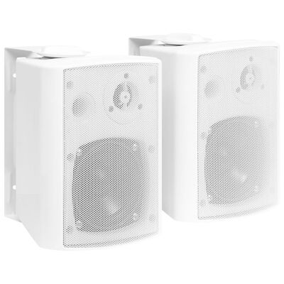 vidaXL Prie sienos montuojami stereo garsiakalbiai, 2vnt., balti, 80W