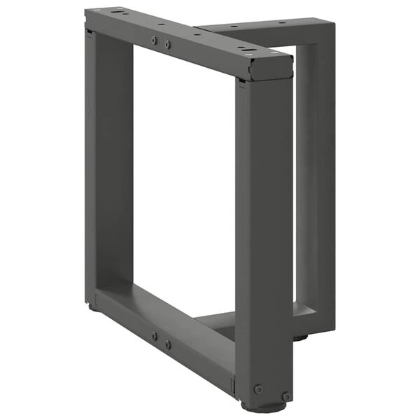 vidaXL Kavos staliuko kojelės, T formos, 2 vnt., antracito spalvos, 50x25x(42-43) cm, plienas