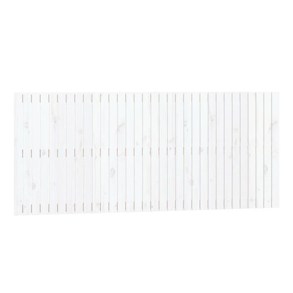 vidaXL Sieninis galvūgalis, baltas, 204x3x90cm, pu&scaron;ies masyvas