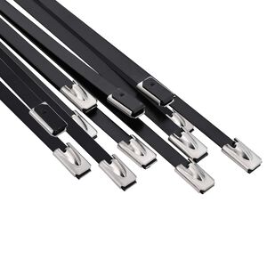 vidaXL Laido tvirtinimas 12 vnt. 4,6 x 200 mm Juoda