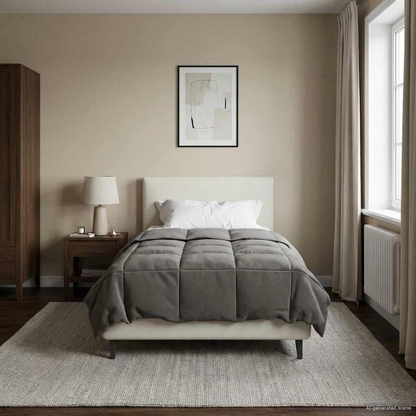 vidaXL Vasaros antklodė &Scaron;viesiai pilka 135 x 220 cm Mikropluo&scaron;tas