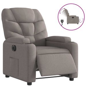 vidaXL Elektrinis atlo&scaron;iamas krėslas, taupe spalvos, audinys