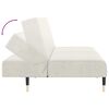 vidaXL Dvivietė sofa-lova, kreminės spalvos, aksomas