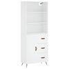 vidaXL Komoda, baltos spalvos, 69,5x34x180cm, apdirbta mediena