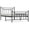 vidaXL Lovos rėmas su galvūgaliu/kojūgaliu, juodas, 107x203cm, metalas