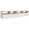 vidaXL TV spintelės, 2vnt., ąžuolo/baltos, 95x35x36cm, mediena