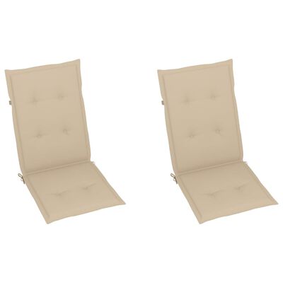 vidaXL Sodo kėdės pagalvėlės, 2vnt., smėlio spalvos, 120x50x3cm