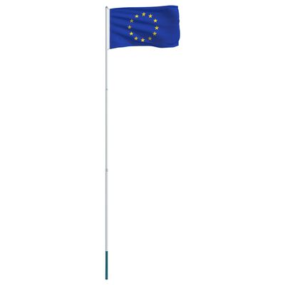 vidaXL Europos Sąjungos vėliava su stiebu, aliuminis, 4m