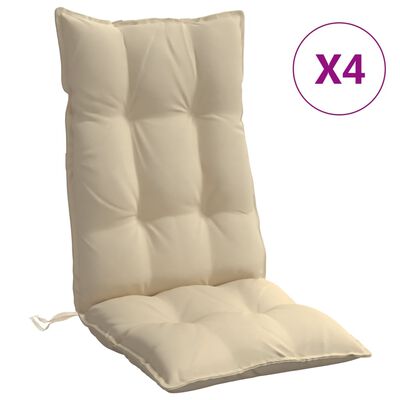 vidaXL Kėdės pagalvėlės, 4vnt., smėlio spalvos, oksfordo audinys