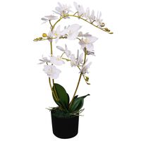 vidaXL Dirbtinė orchidėja su vazonu, 65 cm, balta