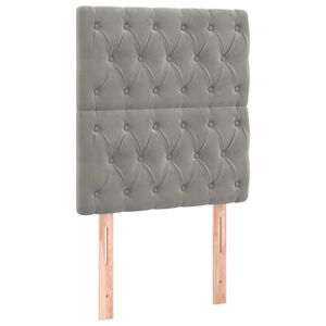 vidaXL Galvūgalis, &scaron;viesiai pilkas, 80x7x118/128 cm, aksominis