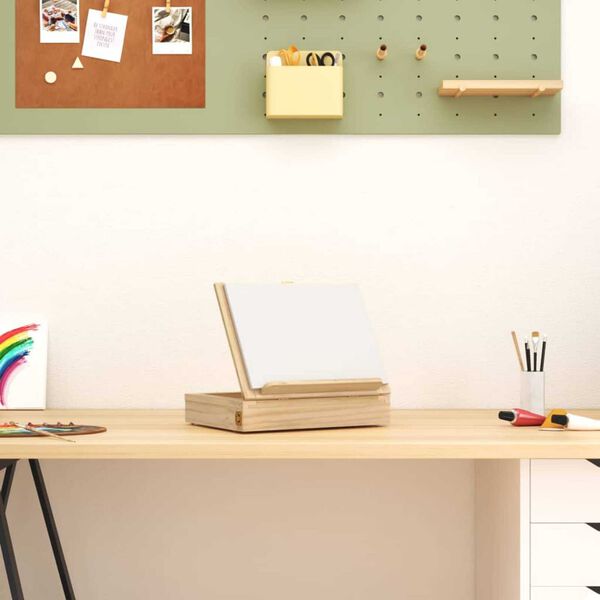 vidaXL Stalinis molbertas su stalčiumi, 33,5x25,5x7cm, pušies masyvas