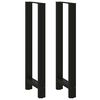 vidaXL Baro stalo kojos, juodos, 2 vnt., 50x(110-111) cm, plienas