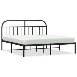 vidaXL Metalinis lovos rėmas su galvūgaliu, juodos spalvos, 183x213cm