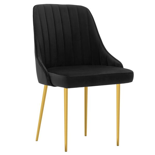 vidaXL Valgomojo kėdės, 4vnt., juodos spalvos, aksomas (2x330795)