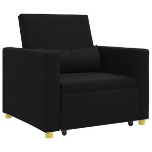 vidaXL I&scaron;traukiamas sofa-lova vienvietis Juoda 90 x 165 x 87 cm