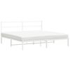 vidaXL Metalinis lovos rėmas su galvūgaliu, baltos spalvos, 183x213cm